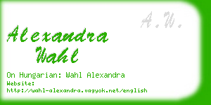 alexandra wahl business card